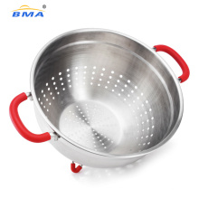 with Small Holes Strainer Colored Metal Deep Bowl Vegetable Fruit Basket Kitchen Stainless Steel Colander
